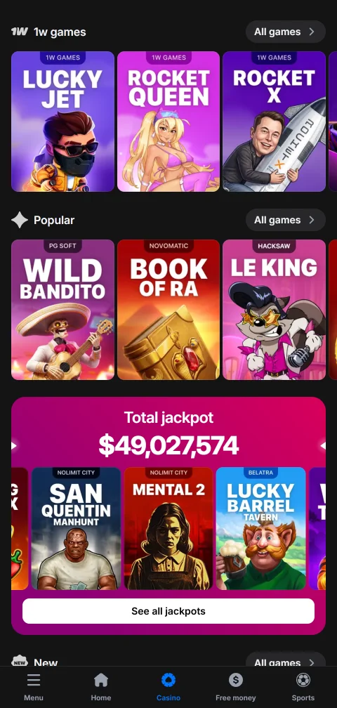 Cajero de 1win Casino con Webpay Plus, MACH, Khipu y criptomonedas