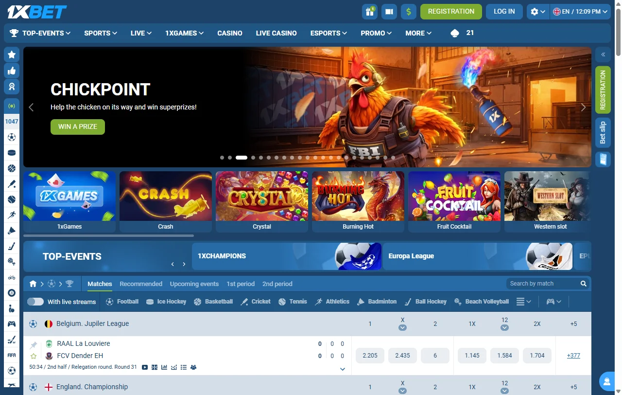 Portada de 1xBet para jugadores de Chile con cuenta en pesos chilenos