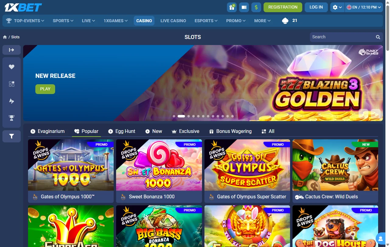 Catálogo de 1xBet con más de 8.000 juegos de 244 proveedores