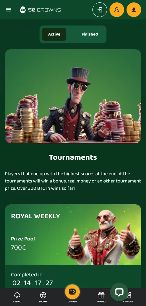50 Crowns Casino en el celular mediante navegador HTML5 sin app nativa