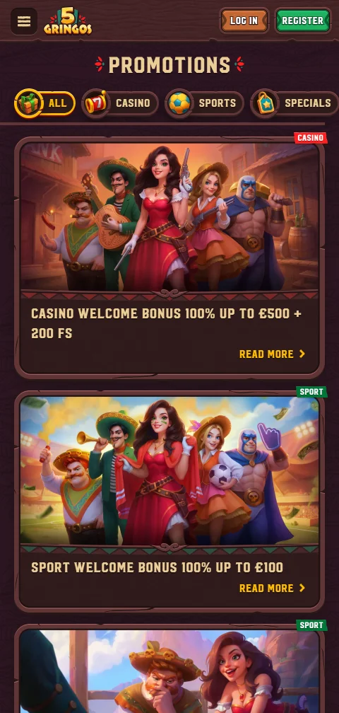 Caja de 5Gringos Casino con tarjetas, billeteras electrónicas y criptomonedas para depositar