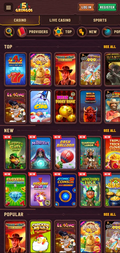 Licencia de Anjouan y operador Rocketship Ventures en el pie de 5Gringos Casino