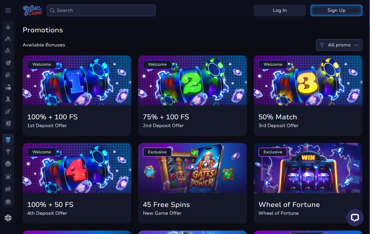 Paquete de bienvenida de 7Bit Casino de 325% con wagering x35 y giros