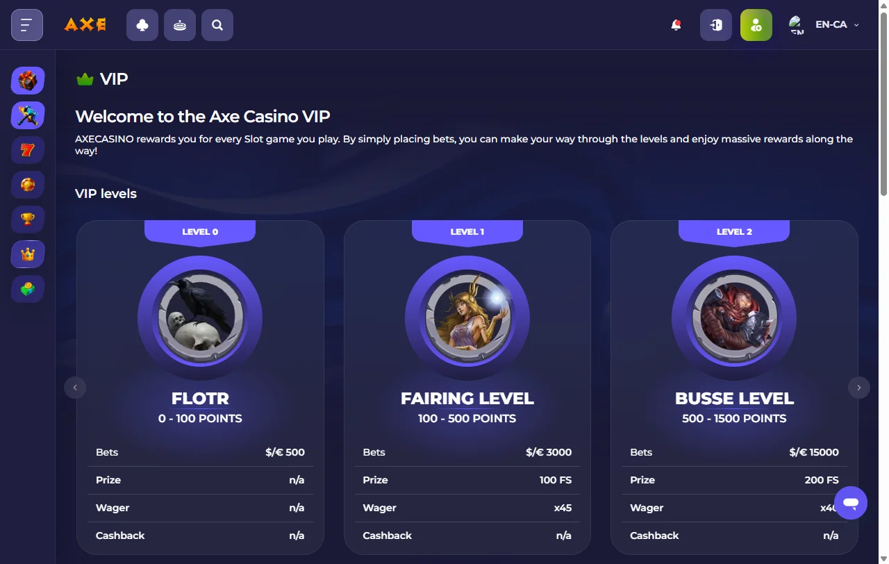 Catálogo de Axe Casino con tragamonedas de Pragmatic Play y Play