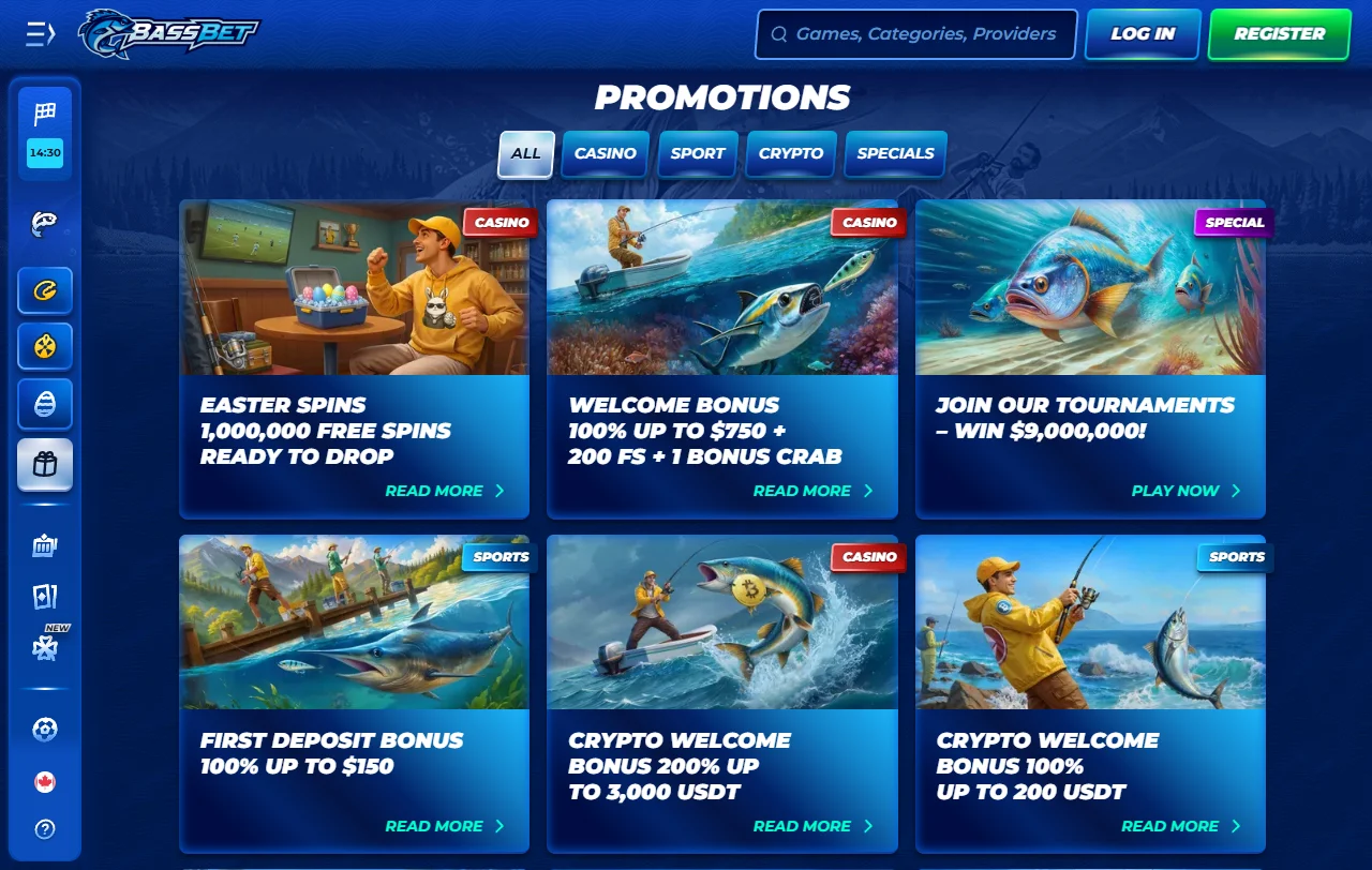 Bono de bienvenida de BassBet Casino: 100% hasta 500 € y 200 tiradas gratis