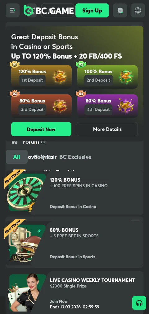 Cajero móvil de BC Game Casino con criptomonedas, Webpay y AstroPay