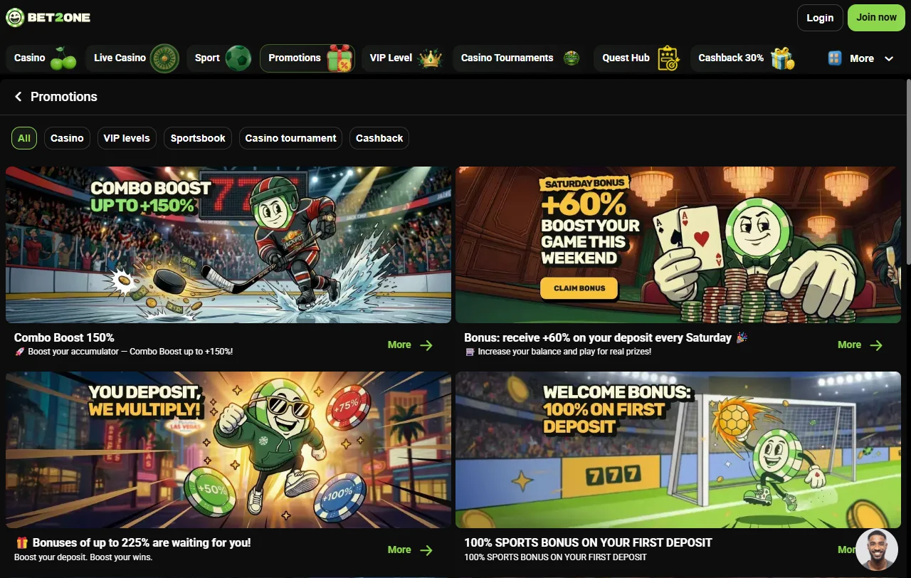 Catálogo de Bet2one Casino con tragamonedas de Pragmatic Play y Hacksaw Gaming
