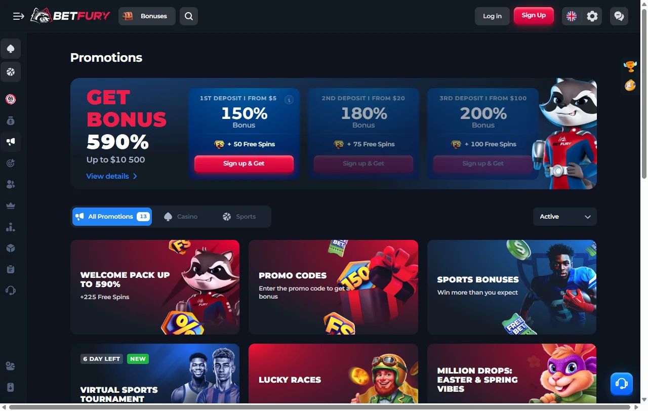 Catálogo de juegos de BetFury con slots de Pragmatic Play y Originals provably fair