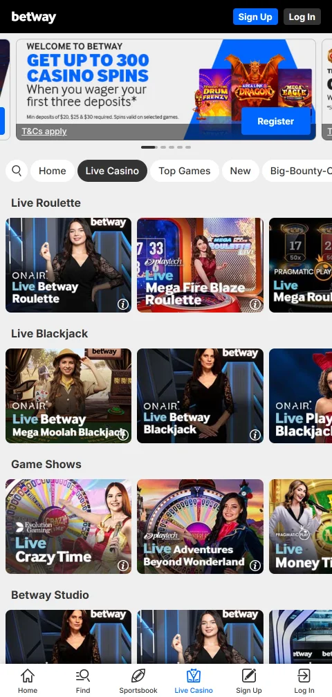 Métodos de pago de Betway Casino en Chile con WebPay, Skrill y AstroPay