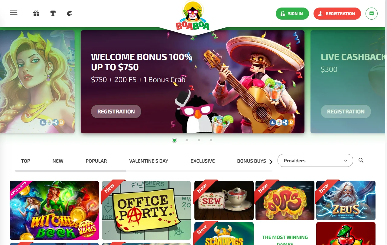 Portada de BoaBoa Casino para Chile con promociones expresadas en pesos chilenos