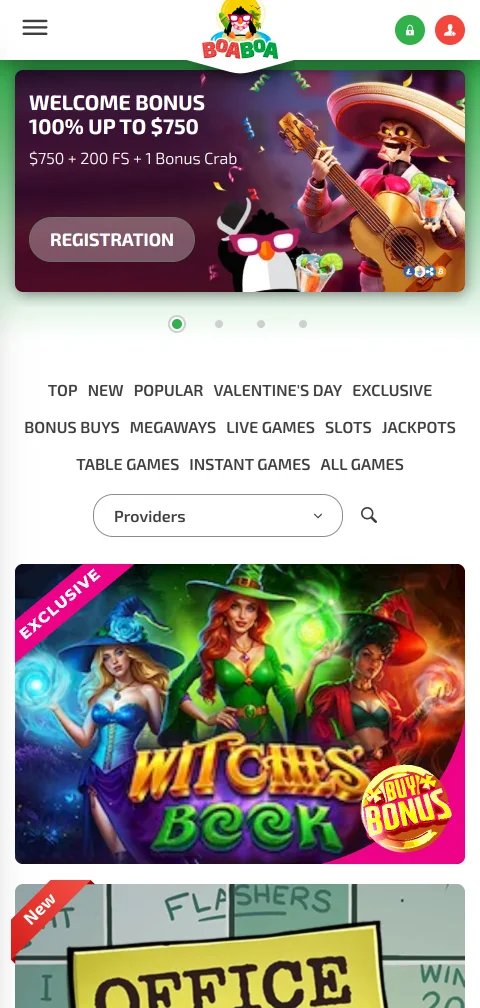 BoaBoa Casino en el navegador del celular, sin aplicación nativa para descargar