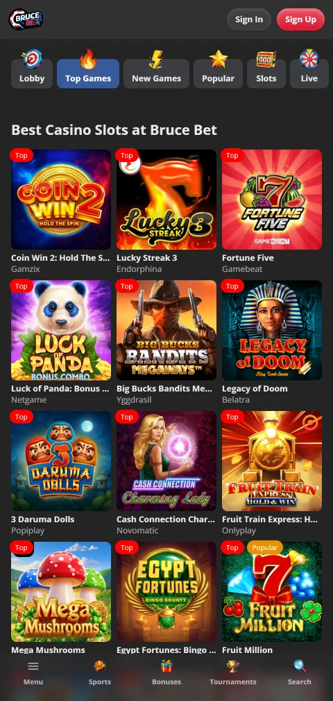 Caja de BruceBet Casino con AstroPay, tarjetas y criptomonedas para depositar