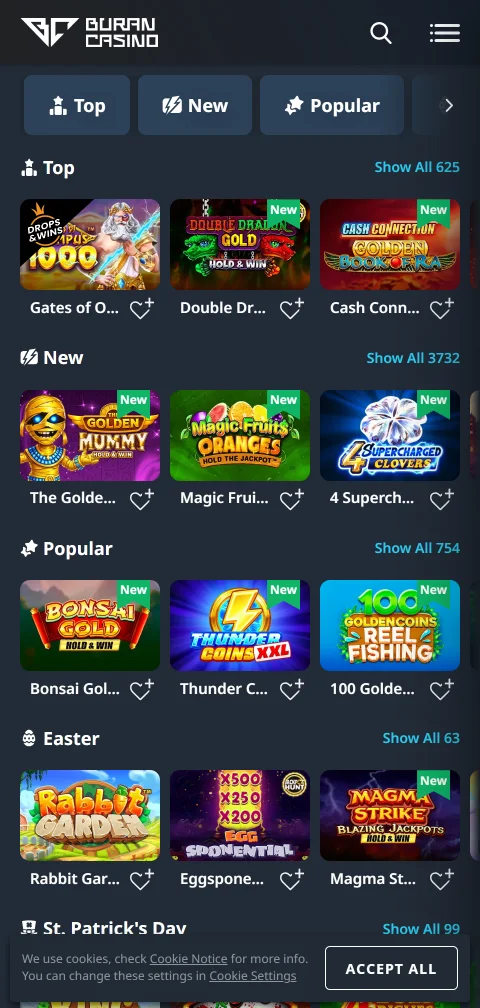 Cajero de Buran Casino con cuenta en pesos chilenos y métodos de pago disponibles