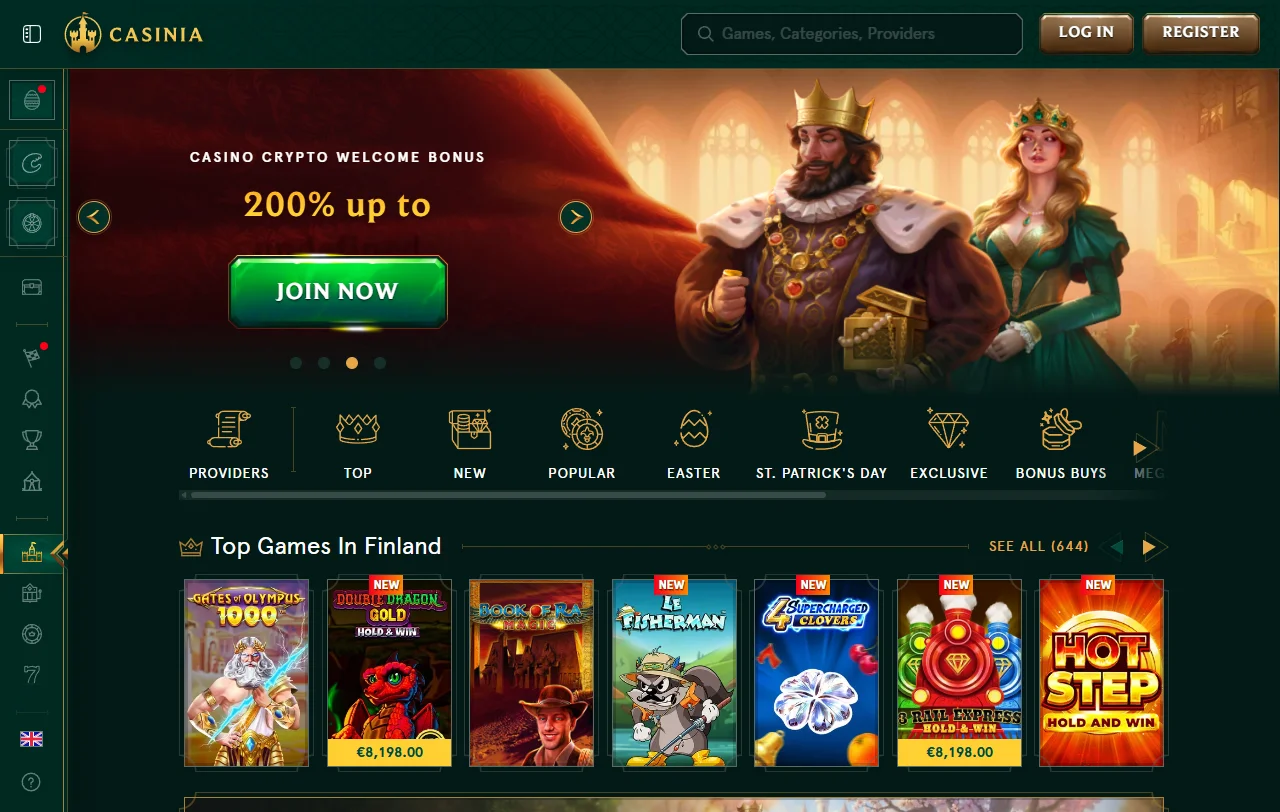 Portada de Casinia para Chile con casino y apuestas deportivas en pesos