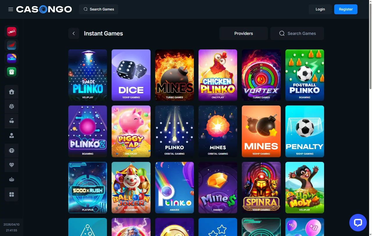 Catálogo de tragamonedas y juegos exclusivos de VeliPlay en Casongo Casino