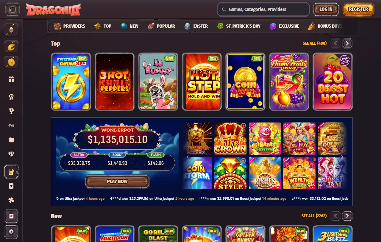 Bono de bienvenida de Dragonia Casino: 100% hasta €500 más 200 free spins
