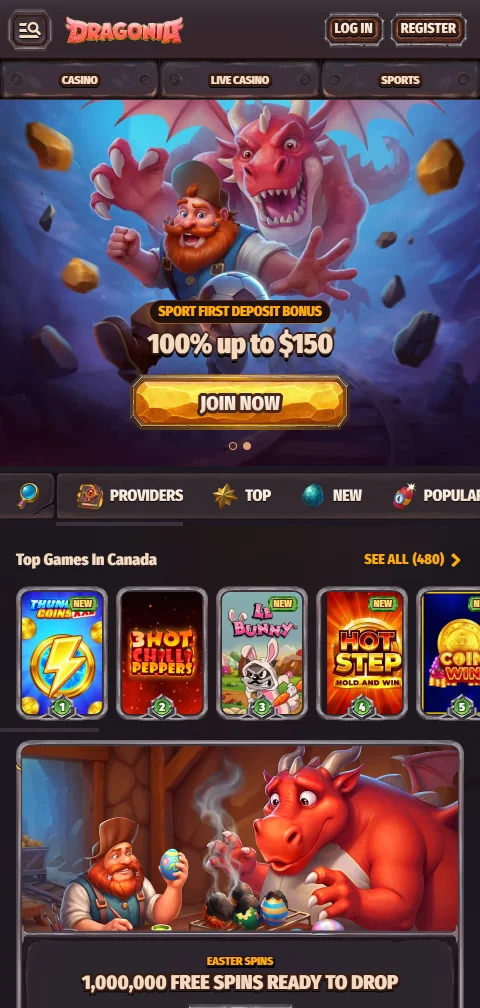 Dragonia Casino desde el navegador del celular, sin app nativa para iOS ni Android