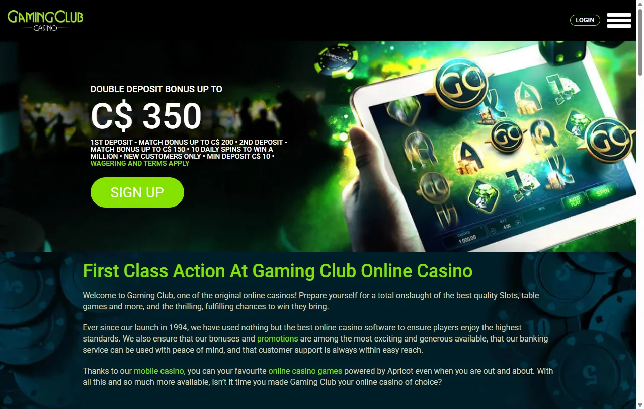 Gaming Club Casino para jugadores en Chile, operador activo desde 1994