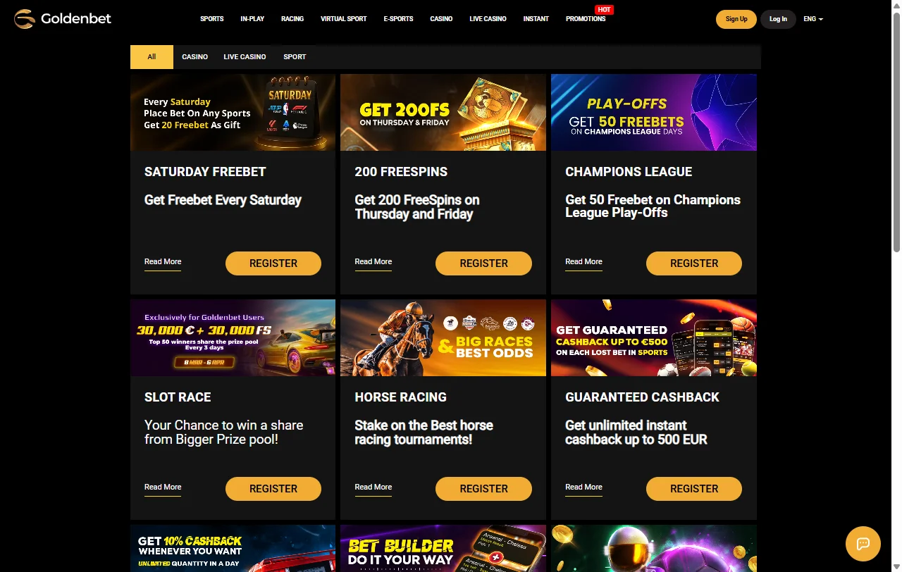 Catálogo de GoldenBet Casino con más de 5.000 juegos de unos 60 proveedores