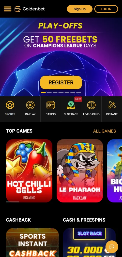 GoldenBet Casino en el navegador del celular para Android e iOS sin app