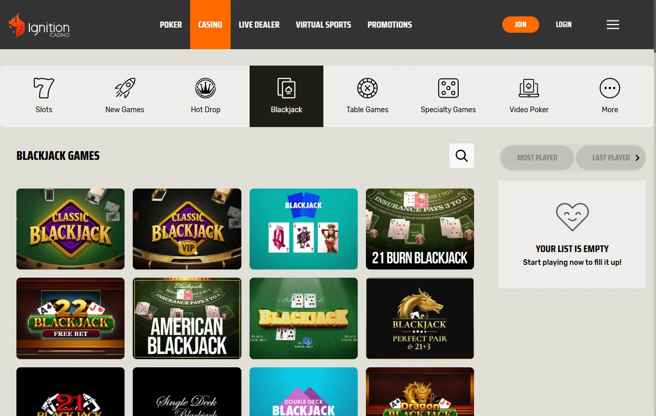 Bono de bienvenida de Ignition Casino de 300% repartido entre casino y póker