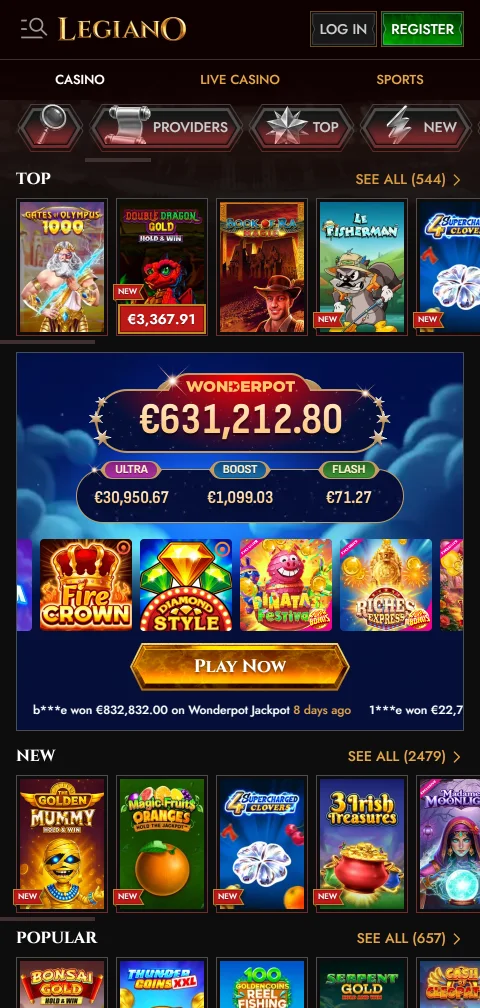 Información de licencia offshore y cifrado SSL de Legiano Casino