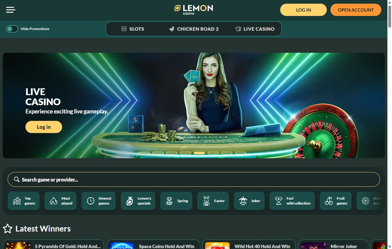 Portada de Lemon Casino con la oferta de bienvenida para nuevos jugadores