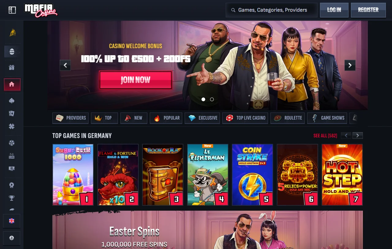 Mafia Casino para jugadores de Chile: catálogo, licencia de Anjouan y club VIP