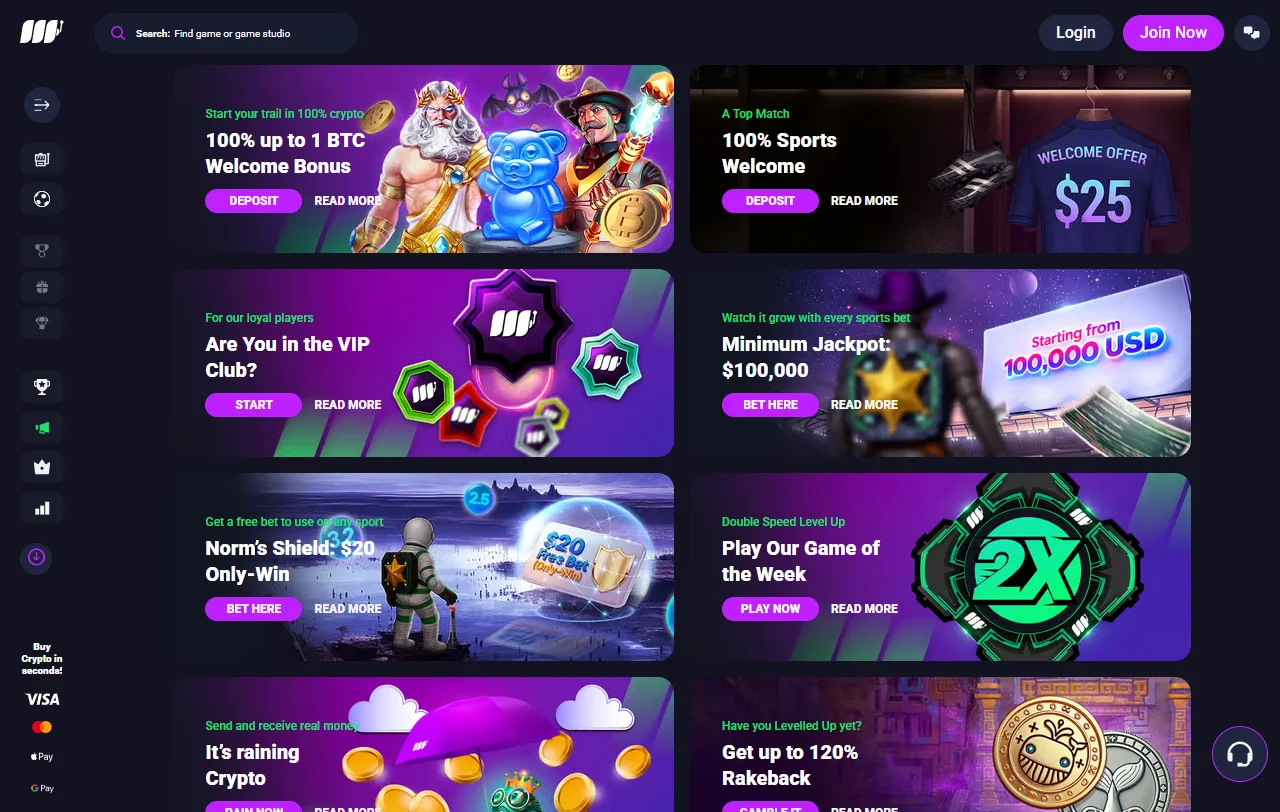Catálogo de slots de Metaspins con títulos de Pragmatic Play y Hacksaw Gaming