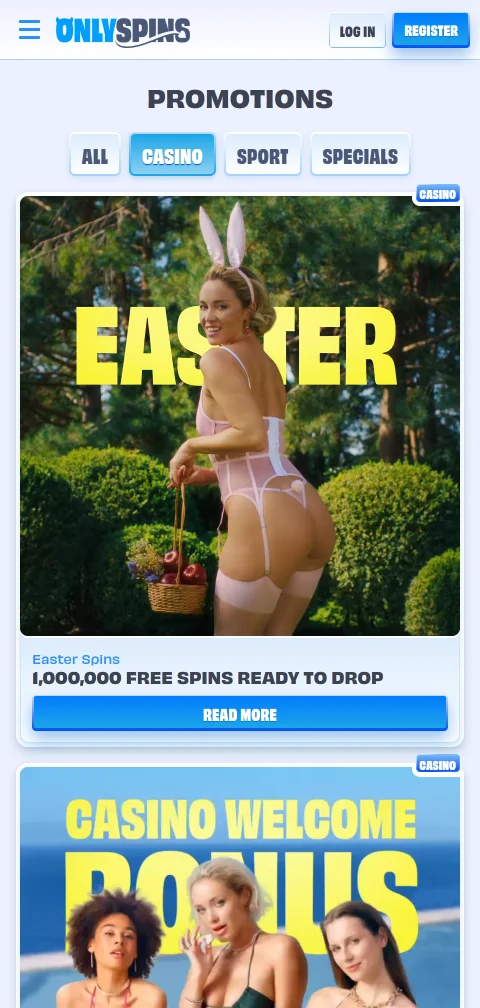 Buscador de juegos de OnlySpins casino en la versión móvil