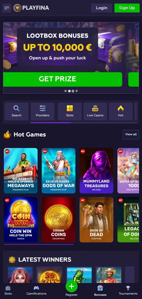 Playfina Casino en el celular mediante su versión web HTML5, sin app nativa