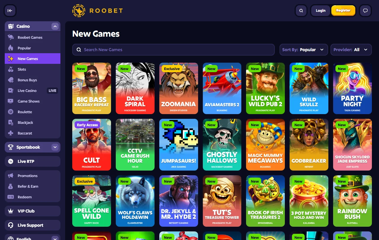Bono de primer depósito de Roobet Casino del 100% hasta USD 1.000