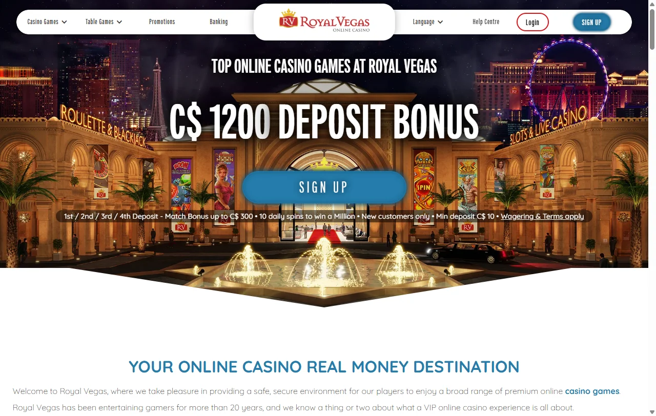 Royal Vegas Casino y su oferta general para jugadores residentes en Chile