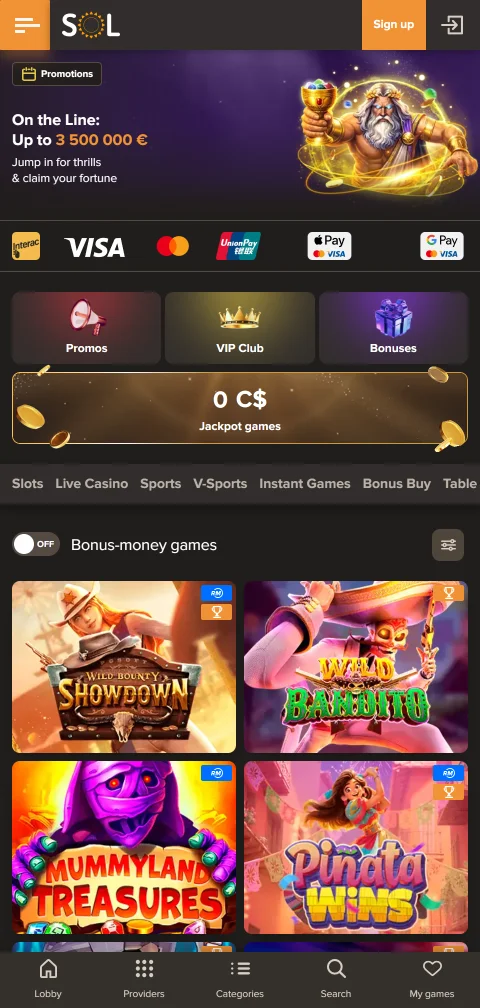 Cajero móvil de Sol Casino con Webpay, MACH y retiros en pesos chilenos