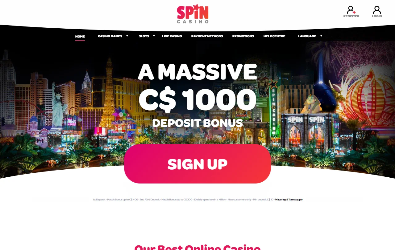 Portada de Spin Casino para jugadores chilenos con acceso al lobby principal