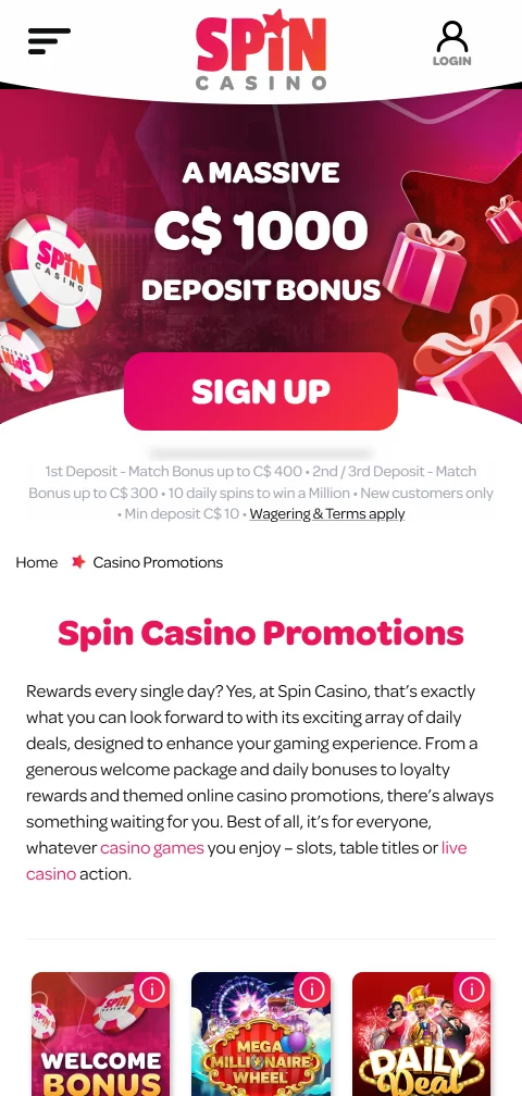 Opciones de seguridad y juego responsable de Spin Casino en versión móvil