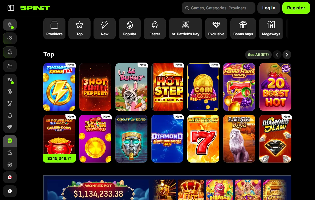 Bono de bienvenida de Spinit Casino con 200 giros gratis y wagering de 35x