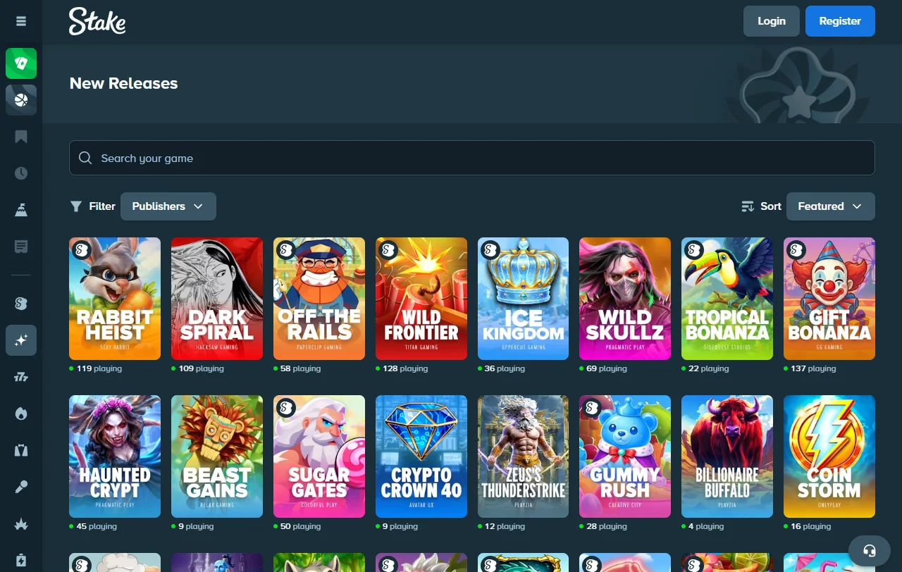 Bono de bienvenida de Stake Casino del 200% con rollover de 40x