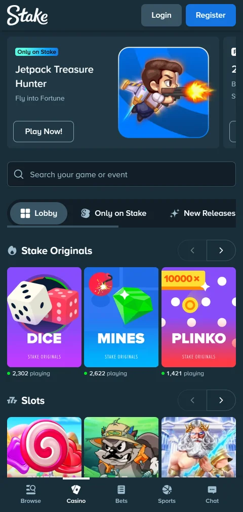Monedero de Stake Casino con depósito en pesos chilenos vía AstroPay