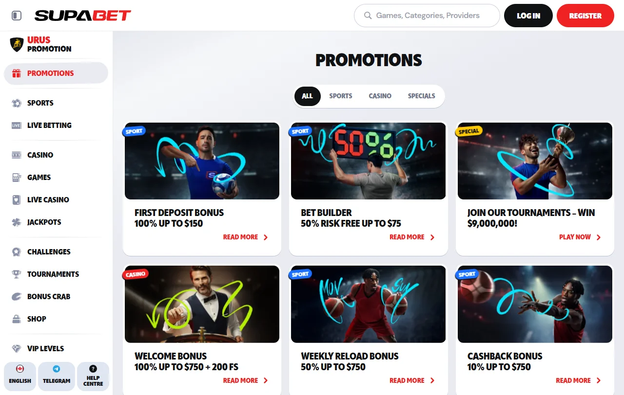 Bono de bienvenida de Supabet Casino: 100% hasta CLP 500.000 y 200 giros