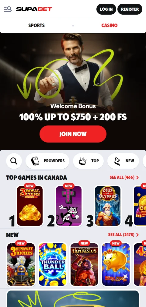 Supabet Casino en el celular desde el navegador, sin app en tiendas oficiales