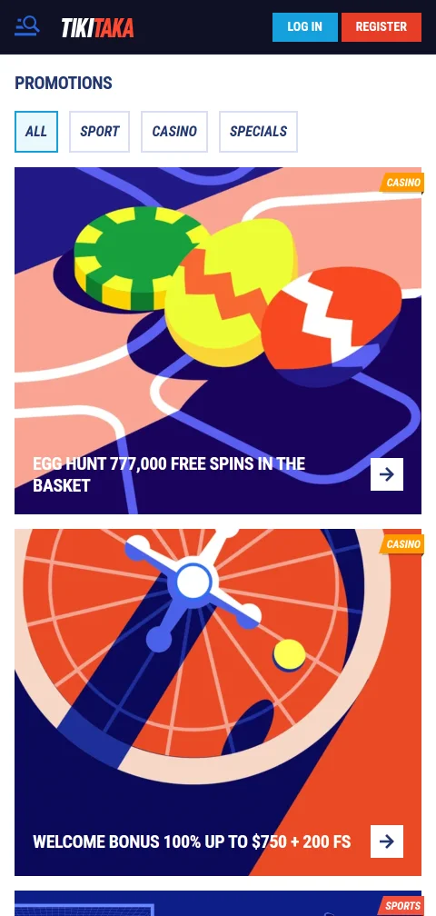 Sección de seguridad y juego responsable de TikiTaka Casino en celular