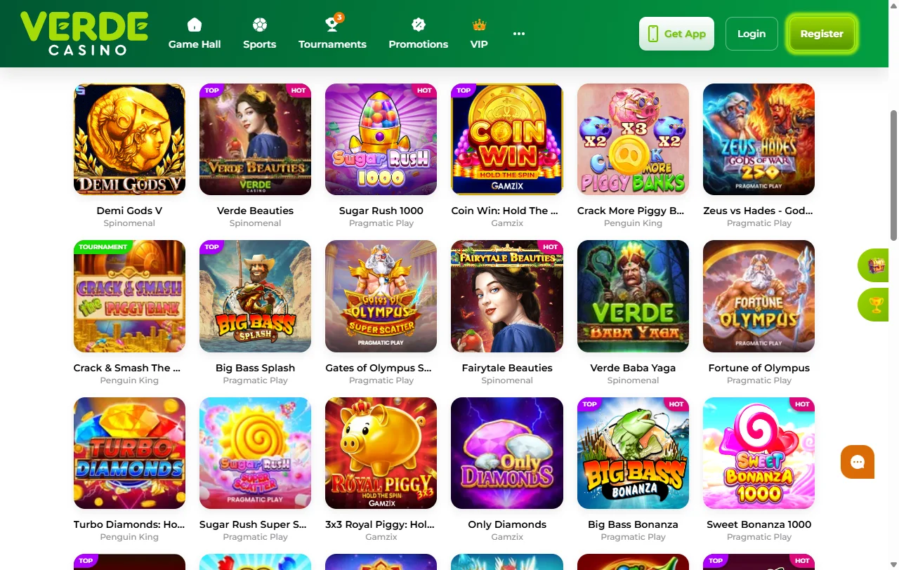 Paquete de bienvenida de Verde Casino en cuatro depósitos con 220 giros gratis