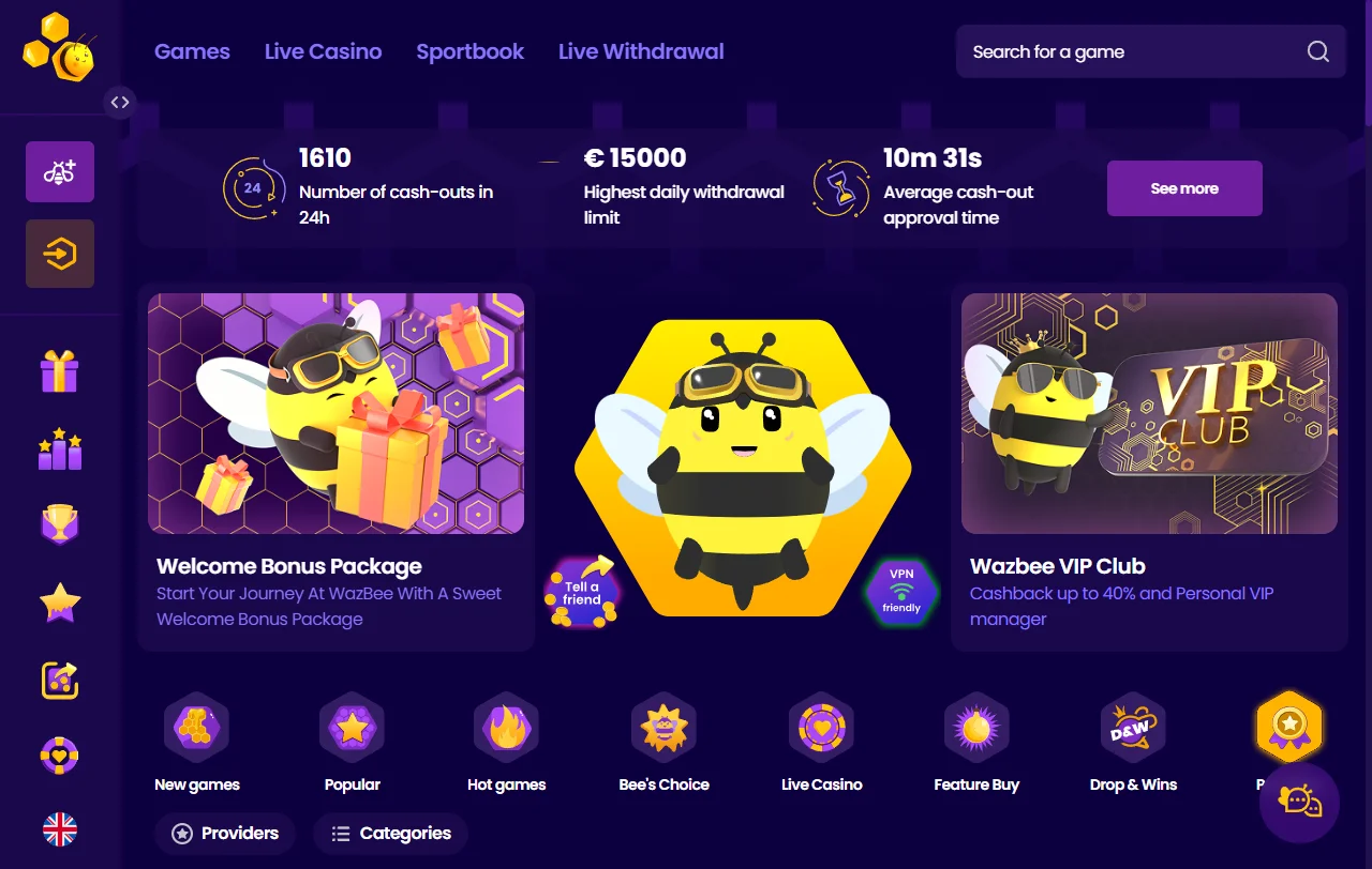 Wazbee Casino y su oferta para jugadores chilenos bajo licencia de Curazao