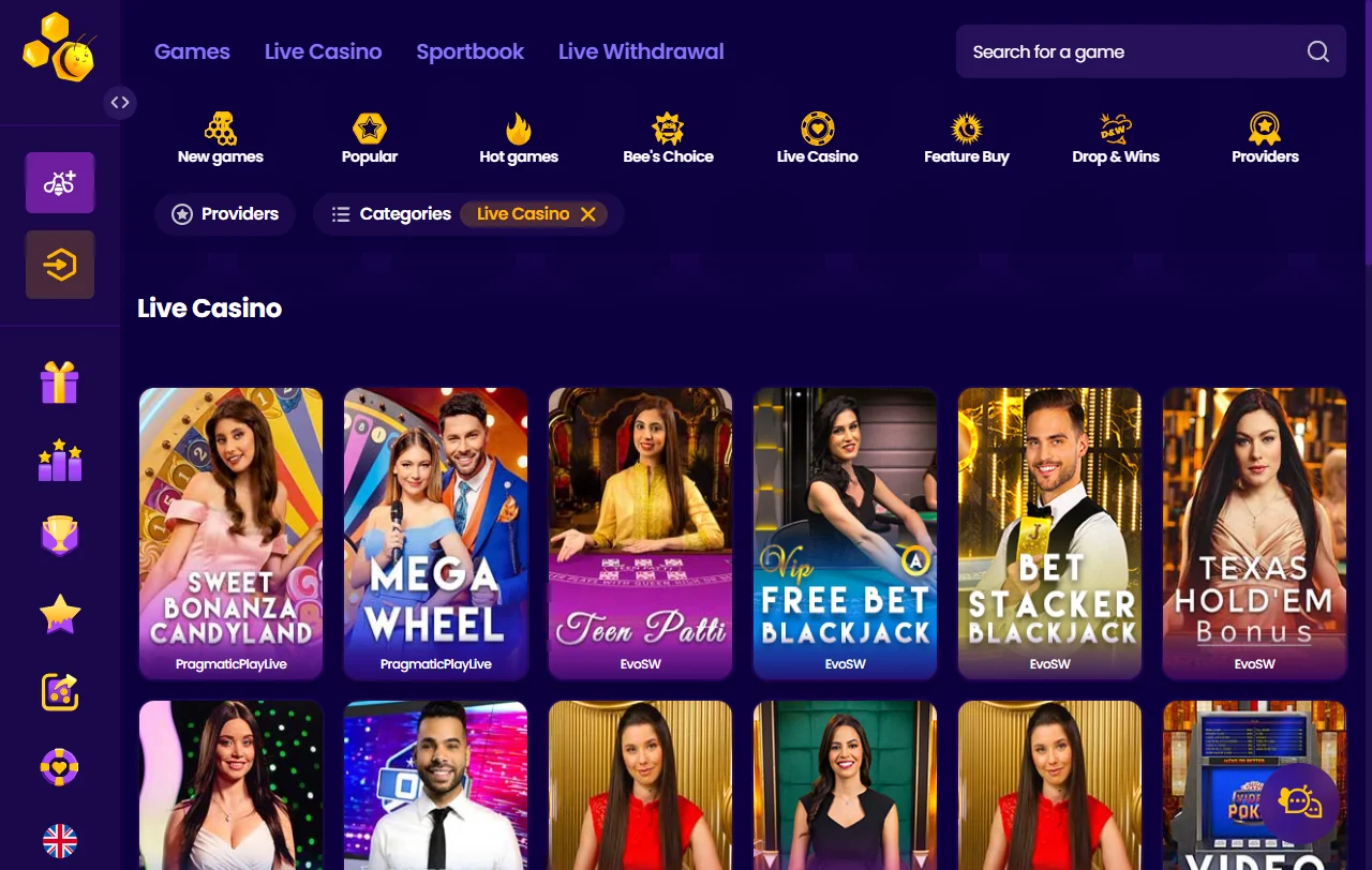 Wazbee Casino y su bono de bienvenida de 250 % en cuatro depósitos